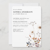 Elegant Boho Floral Wildblume Brautparty Einladung (Vorderseite)