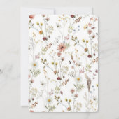 Elegant Boho Floral Wildblume Brautparty Einladung (Rückseite)