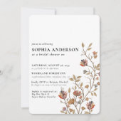 Elegant Boho Floral Wildblume Brautparty Einladung (Vorderseite)