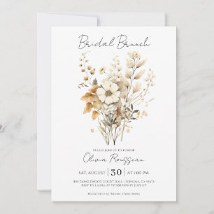 Elegant Boho Floral Wildblume Bridal Brunch Einladung