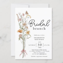 Elegant Boho Floral Wildblume Bridal Brunch