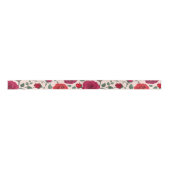 Elegant Boho Floral Wildblume Red Satinband (Vorderseite)
