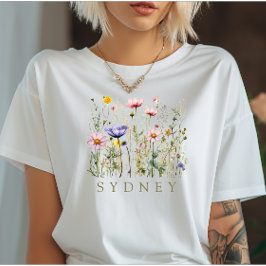 Elegant Boho Floral Wildblume T-Shirt