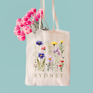 Elegant Boho Floral Wildblume Tragetasche