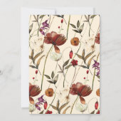 Elegant Boho Floral Wildblumen Brautparty Einladung (Rückseite)