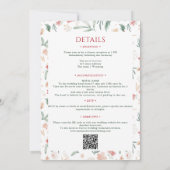 Elegant Boho Floral Winter Wedding QR-Code Einladung (Rückseite)