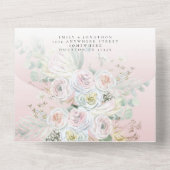 Elegant Boho Florals Eucalyptus Dusty Rose Wedding All In One Einladung (Rückseite)