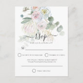 Elegant Boho Florals Eucalyptus Wedding RSVP Postkarte (Vorderseite)