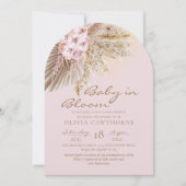 Elegant  Boho Flowers Baby Girl Shower  Einladung (Vorderseite)