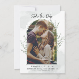 Elegant Boho Foto Arch Script Einladung zur Hochze