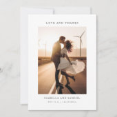 Elegant Boho Foto Wedding Dankeschön Card Dankeskarte (Vorderseite)