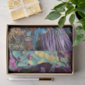 Elegant Boho, Frauenportrait Back & Floral Art Seidenpapier (Geschenk)