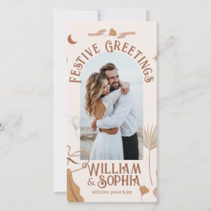 Elegant Boho Frohe Weihnachten Neuvermählte 1 Foto