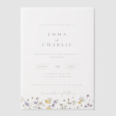 Elegant Boho Garden Wildblumen Hochzeit Pergament Einladungen (Vorderseite)