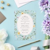 Elegant Boho Gelbe Wildblume Grüne Hochzeit Acryleinladungen (In Situ (Hochzeit))