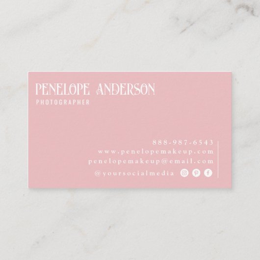 Elegant Boho Girly rosa Neutral Moderne Trendy Visitenkarte (Rückseite)