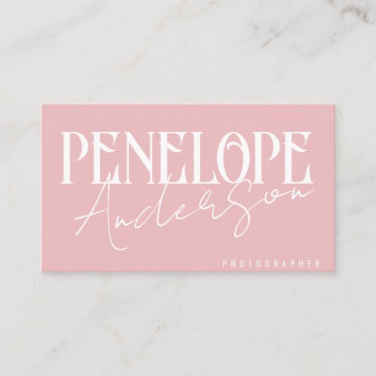 Elegant Boho Girly rosa Neutral Moderne Trendy Visitenkarte (Vorderseite)