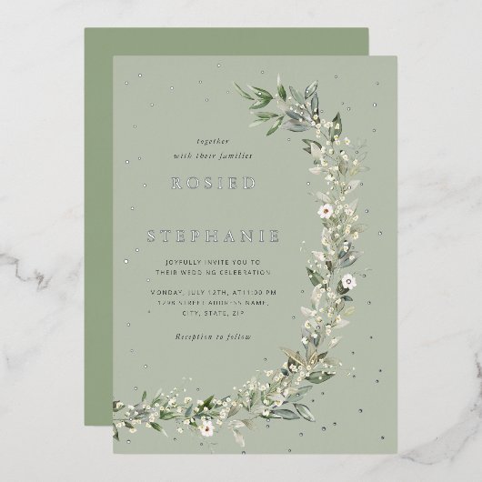 Elegant Boho Golden Foil Frische Pasta machen Folieneinladung (Vorderseite/Rückseite)