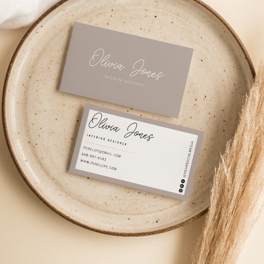 Elegant Boho Gray Branding Moderne, trendy einziga Visitenkarte