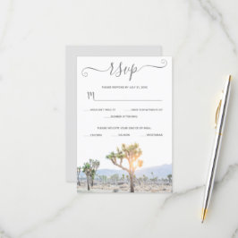 Elegant Boho Gray Greenery Custom Joshua Tree RSVP Karte