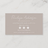 Elegant Boho Gray Neutral Chic Minimalistisch Mode Visitenkarte (Rückseite)