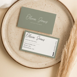 Elegant Boho Green Branding Moderne, trendy einzig Visitenkarte