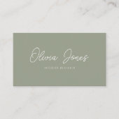 Elegant Boho Green Branding Moderne, trendy einzig Visitenkarte (Vorderseite)