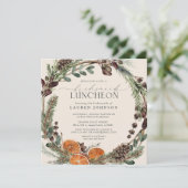 Elegant Boho Greenery Citrus Bridesmaids Luncheon Einladung (Stehend Vorderseite)