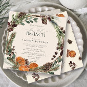 Elegant Boho Greenery Citrus Fall Bridal Brunch Einladung
