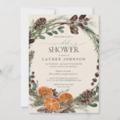 Elegant Boho Greenery Citrus Hochzeit im Herbst Du Einladung (Vorderseite)