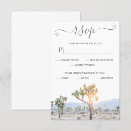 Elegant Boho Greenery Custom Joshua Tree Wedding RSVP Karte