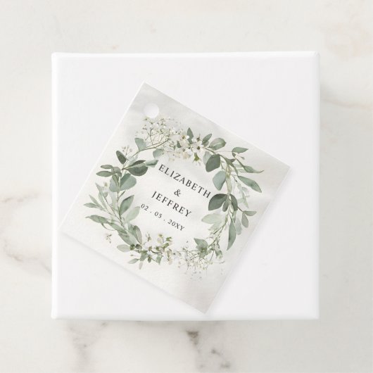 Elegant Boho Greenery Eucalyptus Wedding Geschenkanhänger (Beispiel)