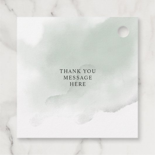 Elegant Boho Greenery Eucalyptus Wedding Geschenkanhänger (Rückseite)