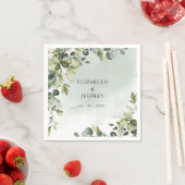 Elegant Boho Greenery Eucalyptus Wedding Serviette (Beispiel)