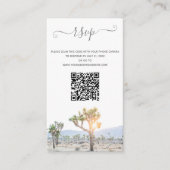 Elegant Boho Greenery Joshua Tree QR Code Wedding Begleitkarte (Vorderseite)