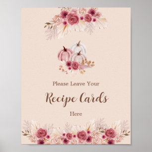 Elegant Boho Herbst - Hinterlassen Sie Ihre Rezept Poster
