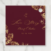 Elegant Boho | Herbsthochzeit in Burgund und Gold Geschenkanhänger (Rückseite)