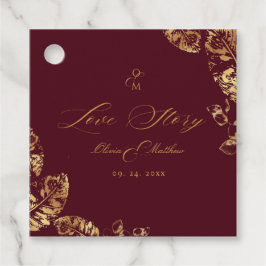 Elegant Boho | Herbsthochzeit in Burgund und Gold Geschenkanhänger