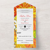 Elegant Boho Herbstlaubs Country Floral Wedding All In One Einladung (Innen Boden)