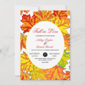 Elegant Boho Herbstlaubs Country Floral Wedding Einladung (Vorderseite)