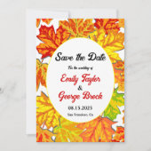 Elegant Boho Herbstlaubs Country Floral Wedding Save The Date (Vorderseite)