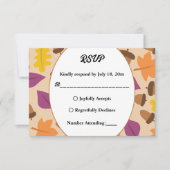 Elegant Boho Herbstlaubs Herbstblütenhochzeit RSVP Karte (Vorderseite)