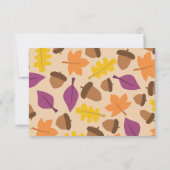 Elegant Boho Herbstlaubs Herbstblütenhochzeit RSVP Karte (Rückseite)