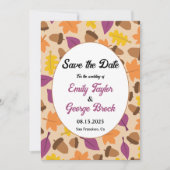 Elegant Boho Herbstlaubs Herbstblütenhochzeit Save The Date (Vorderseite)