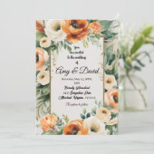 Elegant Boho Hochzeitsinvit Einladung (Stehend Vorderseite)
