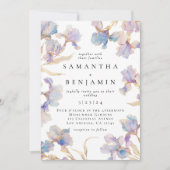 Elegant Boho Iris auf einer Hochzeit Einladung (Vorderseite)