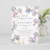 Elegant Boho Iris auf einer Hochzeit Einladung (Stehend Vorderseite)