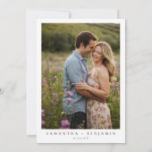 Elegant Boho Iris Foto Wedding Einladung (Rückseite)