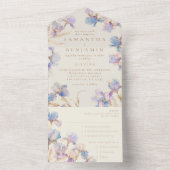 Elegant Boho Iris Hochzeit in einer Einladung (Innen Boden)