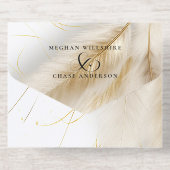 Elegant Boho Ivory and Gold Pampas Foil All-in-One-Einladung (Rückseite)
